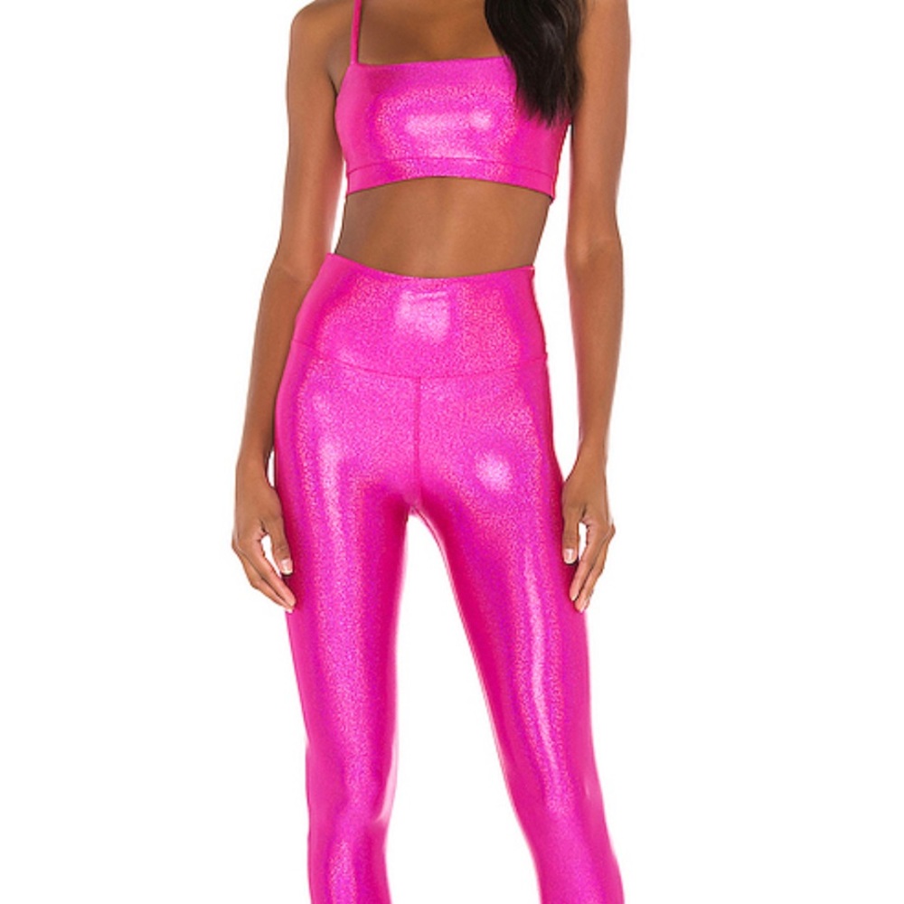 🦄🦄Pink glitter legging and bra set🦄🦄